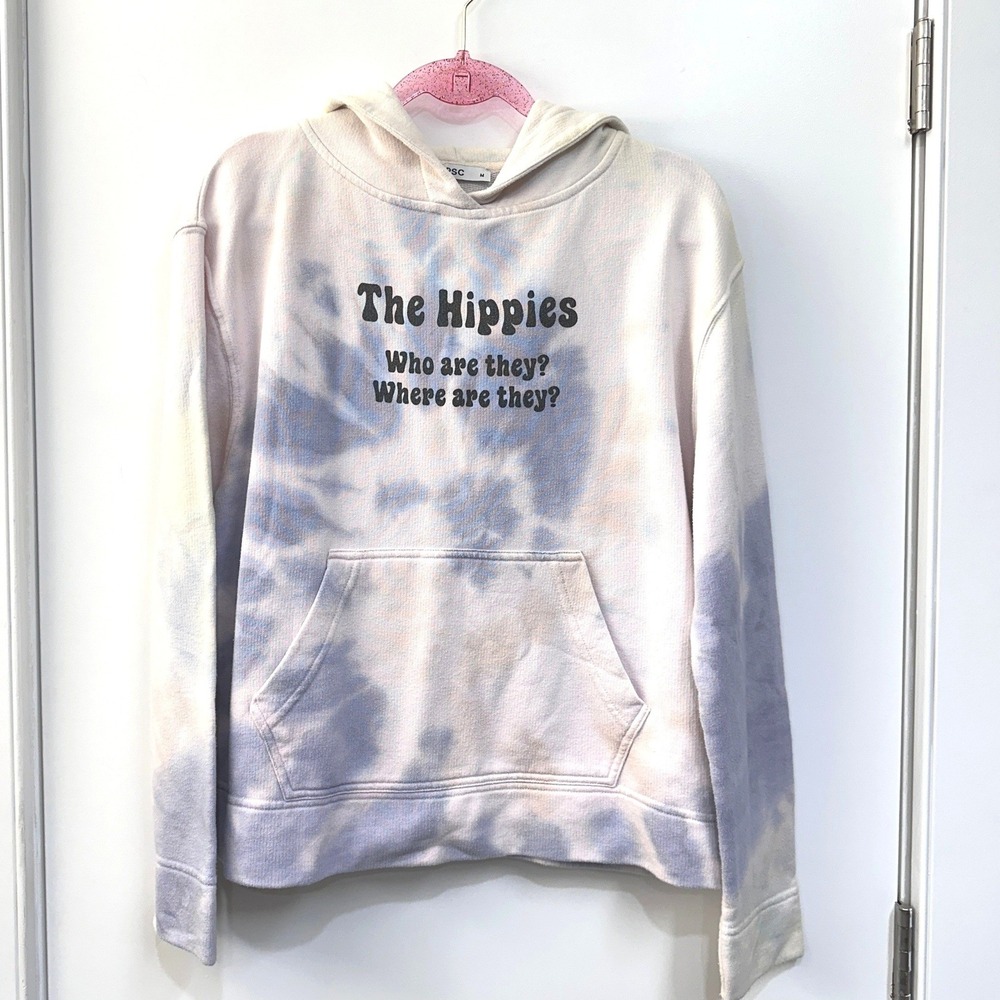 PSC The Hippies Tie Dye Graphic Hoodie Sweatshirt Retro 70s Festival M